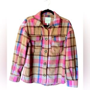 Anthropologie Avec Les Filles Plaid Shacket Shirt Jacket size XS 💕🏕️